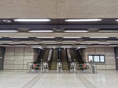 Interior view of Budapest M4 metro station at II. János Pál pápa tér with modern design and lighting
