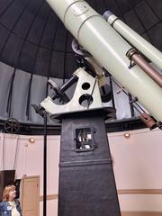 Equatorial Room interior with large historic telescope at Cincinnati Observatory in Hyde Park, Cincinnati, Ohio