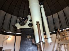Interior view of the Equatorial Room at Cincinnati Observatory with a large equatorial telescope