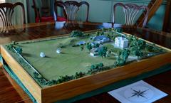 Model of King's Observatory at Kew before restoration displayed in library