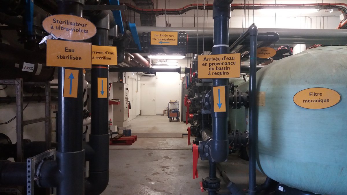 Sea water treatment machines at Océanopolis in Brest