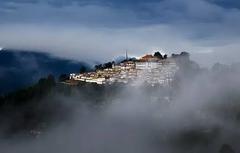 Scenic view of Tawang Monastery overlooking Tawang town in Arunachal Pradesh, India