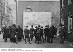 New map of Europe in October 1918 displayed on the western wall of Old City Hall-Supreme Court, Philadelphia