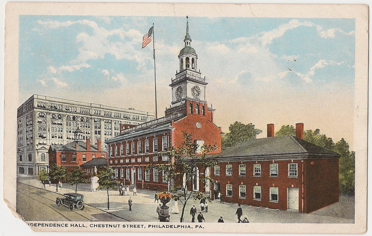 Independence Hall in Philadelphia from a vintage postcard