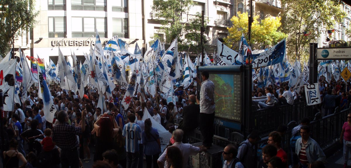 La Cámpora column marching on March 24, 2013