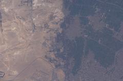 View of Egypt from space taken during ISS Expedition 18 showing the Nile River and surrounding desert