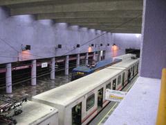 Terminal platform at Metro Pantitlán Line A in Mexico City Metro