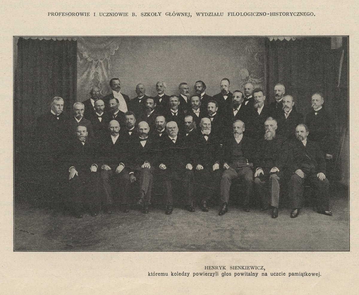 Professors and students of former Main School's philological and historical department featuring Henryk Sienkiewicz
