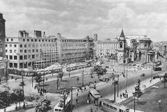 Three Crosses Square in Warsaw during reconstruction in 1948 or 1949
