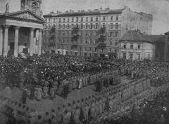 Funeral of Aleksander Perłowski at St. Alexander Church in Warsaw on April 1, 1913