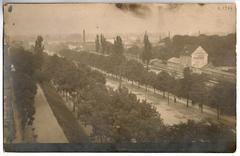Panoramic view of Aleje Jerozolimskie in Warsaw before the construction of Poniatowski Bridge