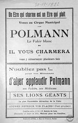 Portrait of Polmann the white fakir, historical black and white photograph