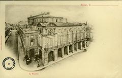 Old architectural blueprint in black and white