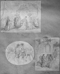 Vintage drawing notebook cover with the title 'cahier de dessins de Auger'