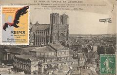 Henri Farman arriving by aeroplane at Reims train station on October 30th, 1908