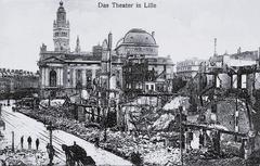 View of the theater in Lille from a World War I era postcard by Alfred Grohs