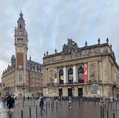Beffroi de la chambre de commerce and Opéra de Lille buildings in Lille, France