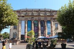 Facade of Opéra de Strasbourg at sunset with intricate architectural details