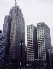 Penobscot Building and Dime Building in Detroit cityscape