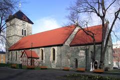 Vår Frue Kirke church in Trondheim Norway exterior from southeast