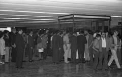 People buying tickets at Chapultepec station during the opening of Mexico City Subway in 1969