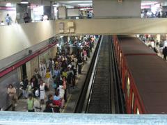 Tracks inside Metro Chapultepec on Line 1 of Mexico City Metro