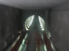 Underground tunnel of the Minimetrò train tracks seen from the terminus station