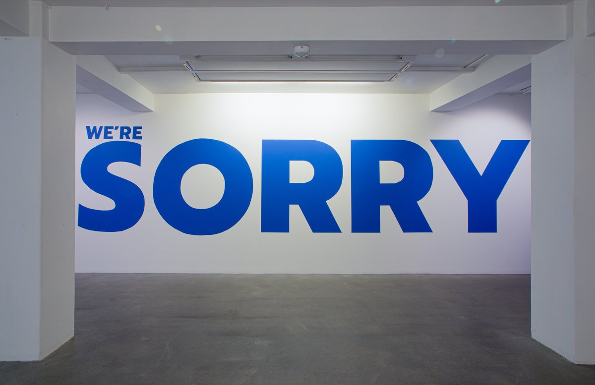 Mural artwork titled We’re Sorry by ODEE Friðriksson at Reykjavik Art Museum