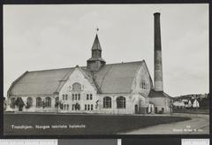 Historic photo of Gløshaugen campus at NTH in Trondheim, Sør Trøndelag