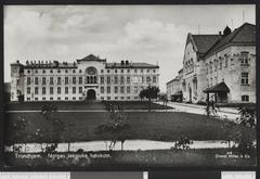 Historic image of Gløshaugen campus at Norges tekniske høiskole (NTH) in Trondheim, Sør Trøndelag