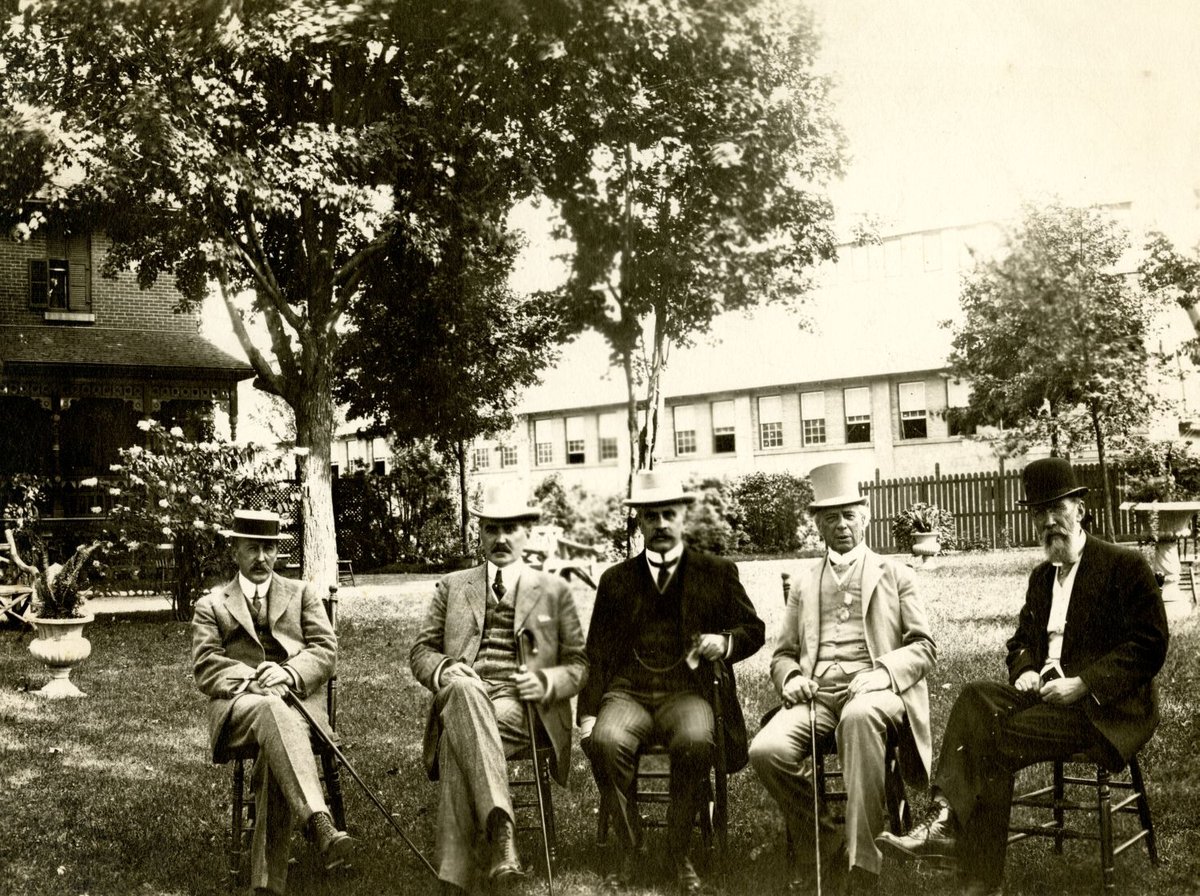 Group photo of Canadian political leaders in 1912 at Lansdowne Park Ottawa including Prime Minister Robert Laird Borden and Wilfrid Laurier
