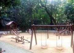 Playground at Parque Trianon on Avenida Paulista with children's play equipment