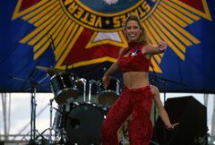 USO Troupe member performing at Support Our Troops rally in Liberty State Park New Jersey