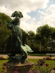 Statue of the Alsatian Goose Girl in the Orangerie Park Strasbourg