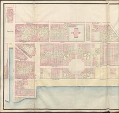 Christian Gedde's 1757 map of Sankt Annæ Øster Kvarter in Copenhagen, Denmark