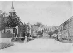 Sankt Annæ Plads square in Copenhagen, Denmark with historic buildings and a view of the waterfront