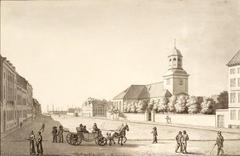 View of Sankt Annæ Plads with Garrison Church by C.W. Eckersberg, 1806
