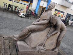 Grønlandsmonument sculpture by Svend Rathsack on Christianshavns Torv in Copenhagen