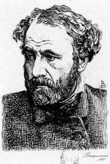 Portrait of French painter Paul Chenavard by Félix Bracquemond, etching