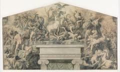 Mural design depicting the battle between the Gods of Olympus and the Giants