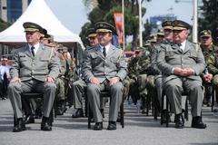 Albanian Armed Forces soldiers attending DEFENDER 23 event at Mother Teresa Square in Tirana