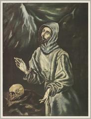 Saint Francis of Assisi receiving the stigmata in a religious painting by El Greco