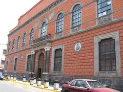 Front facade of the Academy of San Carlos on Academia Street in historic downtown Mexico City