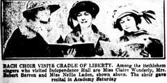 Bach Choir members visiting Independence Hall in 1922