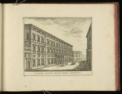 Engraving of buildings in Rome from 1779 showing detailed architectural structures