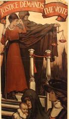Justice Demands the Vote 1909 National Union of Women's Suffrage Societies suffrage poster