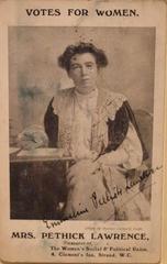 Emmeline Pethick Lawrence signed postcard circa 1907