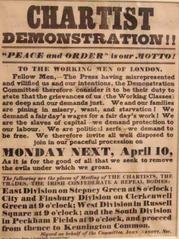 Chartist demonstration flyer at Kennington Common 1848