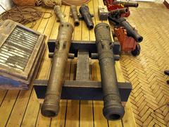 Two historical cannons at the Royal Danish Naval Museum in Copenhagen