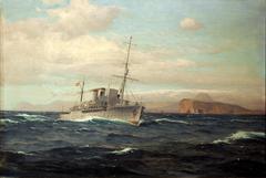 Inspection vessel FYLLA off Iceland, photographed at the Royal Danish Naval Museum in Copenhagen